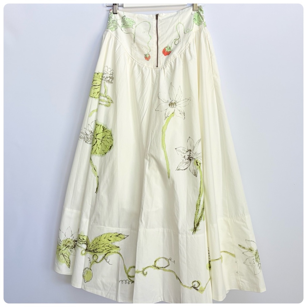 NWT Swan Gossip x Anthropologie Basque-Waist Artist Print Maxi Skirt size 6 - Picture 11 of 17
